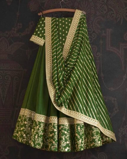 Good Looking Parrot Green Color With Work Lehenga Choli