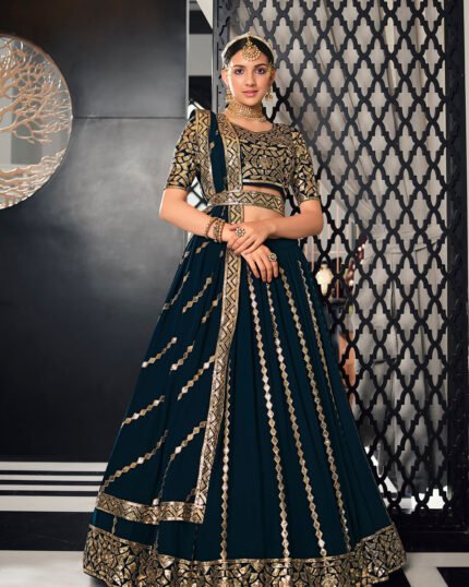 Teal Blue Color lehenga choli for women