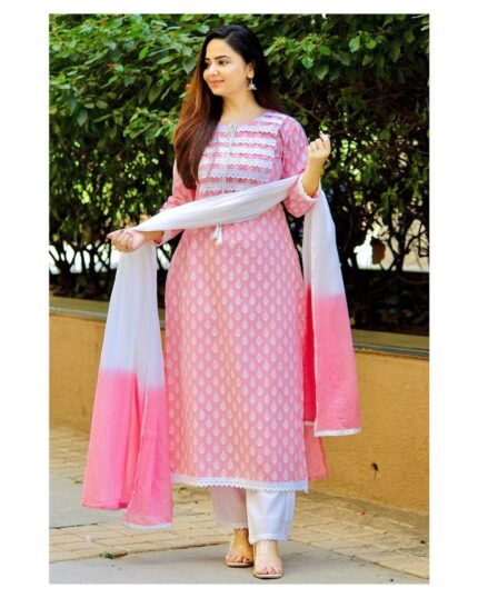 Rayon fabric kurti with pant and dupatta
