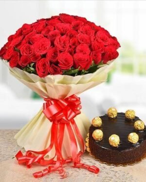 100 Roses N Chocolate Cake