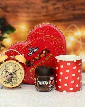 Heart Shape Chocolate & Alarm Clock Hamper