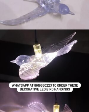LED Hanging Acrylic Bird String for Wedding Decoration / Electric Crystal Decorative Bird Hangings for Event Props Decor