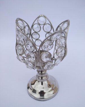 (Pack of 1) Tealight Candle Holder Glass Crystal Tea Light Candle Holders Votive Stand for Home Indoor Outdoor Table Top Centerpiece Decoration