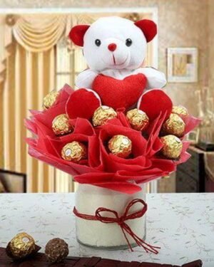 Surprise Gift Of Chocolate With Teddy