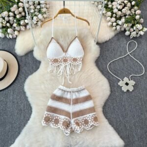 Belia 2 Piece Coord Set-Resortwear In Brown